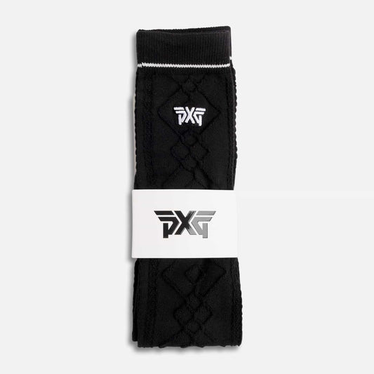 Women's Jacquard Knee Socks - Black - PXG