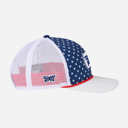 2025 Stars & Stripes Dog Tag Trucker Cap - One Size - PXG