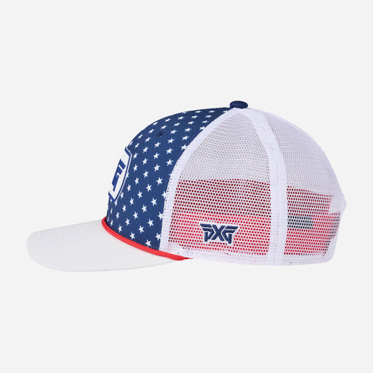 2025 Stars & Stripes Dog Tag Trucker Cap - One Size - PXG
