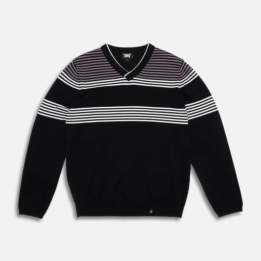 Men's Multi-Striped V-Neck Sweater - PXG