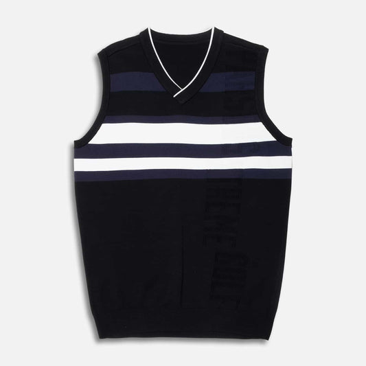 Men's V-Neck Color Block Knitted Vest - PXG