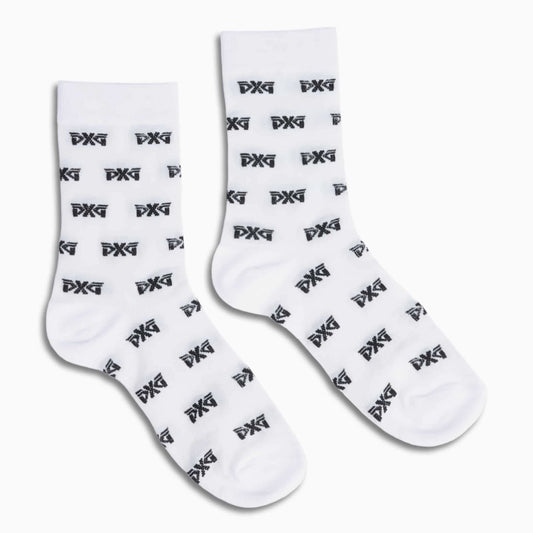 Women's All Over Logo Mesh Crew Socks - PXG