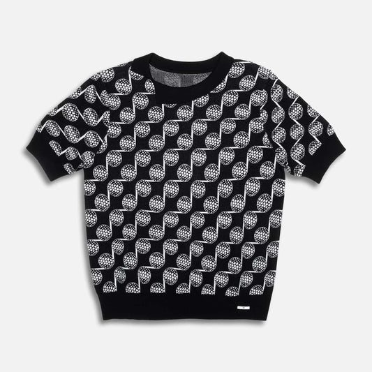 Women's Golf Ball Motif Knitted Top - PXG