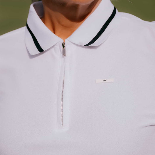 Women's Terry Cloth 1/4 Zip Long Sleeve Polo - PXG