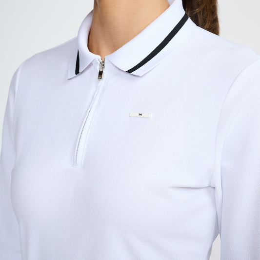 Women's Terry Cloth 1/4 Zip Long Sleeve Polo - PXG